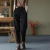 Women's Pants & Capris Autumn Winter Thick Cotton Casual Women Elastic Waist Plus Cashmere Harem Long Laies Vintage Velvet Trousers Beige