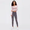 L-2032 Cropped Shirts Slim Fit Sweatshirts Met Cups Running Outfit Lange mouw Yoga Tops Outdoor Sport Jas Jas Vrouwen Vrije tijd Hoodie Fitness Wear