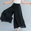 2020 Summer skirt Pants Mori girl Retro plus size Cotton Linen Wide Leg Pants casual trouser Hig waist Bohemian Holiday Pants Q0801