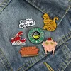 Europe Lettre Canapé Modèle Cowboy Broches Chat Poussin Homard Collier Animal Broches Géométrique Alliage Émail Vêtements Sac À Dos Badge Fas228k