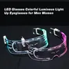다채로운 참신 빛나는 안경 조명 LED 전자 바이저 안경 라이트 안경 소품 할로윈 축제 공연 파티 분위기 램프