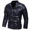 Herenjas PU Lederen Jas Winter Herfst Mode Kleding Warme Jas Man Motorfiets Jassen Kunstleer Hoge Kwaliteit 211009