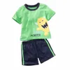 H Ragazzi Completi di vestiti Mostro verde Tute sportive per neonati Vestiti per bambini Completi per bambini Pigiami Magliette Pantalone 2 pezzi 210413
