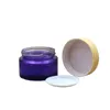 20G 30G 50G clair violet verre bouteille rechargeable vide crème pour les yeux pots faux bois plastique vis couvercle cosmétique emballage Containe