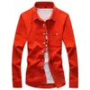M￤ns casual skjortor lomemol multicolor classic Pure Color corduroy mens allm￤n skjorta japansk mode l￥ng￤rmad