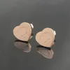 Verkoop grote beroemde merk 316L titanium staal stud oorbel luxe hartvorm merk vrouwen charme liefde oorbellen mode-sieraden whol247Z