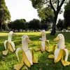 Criativo banana pato arte estátua jardim quintal decoração ao ar livre bonito caprichoso descascado artesanato presentes para crianças 2108048088240