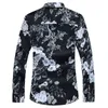 2021秋の春の服のシャツの男性長袖ビッグサイズM-5xl 6xl 7xlプリントハワイアンビーチカジュアル花のシャツG0105