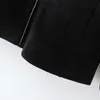 Abbigliamento da donna primavera Temperamento scollo a V intarsiato Slim-Fit velluto manica lunga tasca giacca casual 210521