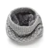 Halsdukar högkvalitativa vinter stickad halsduk för kvinnor män termiska fleece varma barn snö rör nacke ring beanie hattar