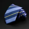 Cravate pour hommes classique rayure 7cm Jacquard rouge bleu vert cravate tenue quotidienne cravate mariage robe de soirée accessoires cadeau pour homme