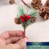 10Pcs Mini Simulation Weihnachten Gefälschte Kiefer Picks Vorbauten Künstliche Kreative Kiefer Nadel Berry Anlage Für Weihnachten Party Dekoration