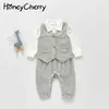 Ins Korean version spring male baby crawling suit two-piece vest boy gentleman fan 210702