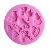 8*8*1cm 3D Baby Horse Bear Silikonkaka Mögel Turn Sugar Cake Mold Cupcake Jelly Candy Chocolate Decoration Dh8578