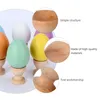 Depolama Şişeleri Kavanoz 6 adet Pratik Ahşap Yumurta Tutucu Paskalya DIY Standı Boyama Aracı