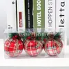 Christmas Red Plaid Tissu peint arbre à balle pendentif Nouvel An Produits de décoration domestiques