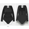 Summer Korean Style Sexy Long-sleeved Female Black Lace Bathing Suit Backless Bikinis Slim Girls' Swimsuit Women's Swimwear