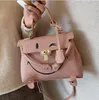 whole women bag large capacity lychee womes shoulder bags solid color Joker soft leather handbags elegant atmospheric messenge211O