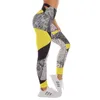 Zohra kobieta spodnie trening legging kontrast szwy Drukowanie Fitness Legginsy Wysoka talia Slim Legins Gym Bandaż Legginsy 211130