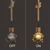 Rope Pendant Lights Iron Vintage Industrial Lamps Loft Retro Handmade Hanging Cafe Bar Kitchen E27 Led