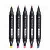60/80/168 cores marcadores caneta definir crianças estudante álcool arte para desenho manga toque cinco marcador escola material 210904