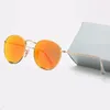 2021 Классический дизайн бренд Круглый солнцезащитные очки UV400 Metal Gold Rade Glasses Мужчины женщины зеркальные стеклянные солнцезащитные очки с коробкой 9 Color 231G