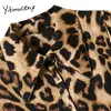 Yitimuceng Leopard Bluzka Women Button Up Vintage Casual Oversize Koszule Z Długim Rękawem Wiosna Summer Koreański Moda Topy 210601