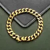 10mm Men's Curb Cuban Chain Link Bracelet for Mens Boys 316L Stainless Steel Gold Silver Color Whole Jewelry 8-11inch HBM123