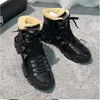 winter wollen laarzen klassieke lente herfst mode vrouwen Hoge schoenen 100% leer dikke bodem designer mannen Trainers platform vrouw Lace up Sneakers maat 35-46 Met doos