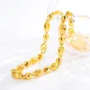 Heavy Men's W buckle domineering 24k gold plated Beaded Necklaces NJGN044 fashion wedding gift men yellow gold plate chain necklace