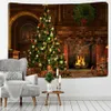 Kerstmist Tapijt Kerstboom en open haard warme familie muur opknoping achtergrond thuis kamer decoratie geschenk 210609