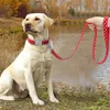 Collier de chien personnalisé en nylon pour animaux de compagnie à pois laisse de marche ensemble personnalisé chiot plaque signalétique étiquette d'identification s réglable gravé 211022