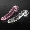 Pink White Hippocampus Tentacle Textured Sensual Glass Dildo Realistic Adults Butt Plug Sex Toys for Women Anal 211108