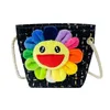 Bébé Enfants Sacs Filles Mini Princesse Sacs À Main D'été De Haute Qualité Dessin Animé Belles Fleurs Herbe Tissage Paquets Multicolore Cross_body Cion Bonbons Sac Cadeau