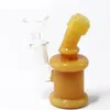 Mini glas bongs med 14mm skål handrör rökning vattenrör hookah shisha olja brännare rigg tjocka pyrex bong dab riggar gul