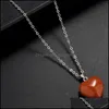 Colares pingentes de colar de quartzo natural Chakra Stone Heart Power Healing Reiki J￳ias de moda para mulheres/homens unissex wjl2903 dro