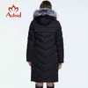 Novo Astrid Winter Cheght Down Jacket Women With a Collar Cola de pele Loue Outterwear Quality Women Women Coat de Winter FR-2160 211120