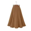 Frauen elegante formale OL Damen Rock Mode Party Büro Solid Black Khaki Apricot Casual elastische Taille Frau Röcke Faldas 210520