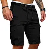 Shorts pour hommes hommes coton Bermuda mâle été Style militaire droit travail poche à lacets pantalon court décontracté Vintage222Q