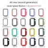 Fashion Bumper Frame PC Hard Case With Tempered Glass Film Button Dustproof Hole For iWatch 5 4 3 2 1 Cover 360 Full Screen Protector