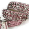 Large Size Rhinestones Belts Western Cowgirl Cowboy Bling Crystal Studded Leather Belt Removable Buckle For Men Women