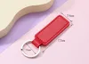 PU Leather Keychain Metal Keyring Car Keychains Pendant Personalise Gift Key Chain Mixed 10 Colors