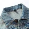 Korean Style Men's Jeans Vest Ripped Denim Jacket Slim Fit Sleeveless Summer Casual Male Coat Plus Size