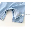 Spring Baby Denim Foravre sans manches Suit de combinaison fille robeper enfants Vêtements d'été 210515