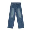 IEFB Herrkläder Vår Koreanska Streetwear Mode Design Vitfärg Jeans för män Lossa raka byxor 9Y5067 210524