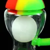 Shisha narghilè bong in vetro dritto acqua pipa da fumo bicchiere bong tubo in silicone giunto effetto luminoso altezza 8,4 "