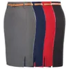 Vêtements de travail jupes crayon femmes couleur unie fendu ceinture ceintures décor hanche wrap moulante jupe sexy élégant bureau jupes X0428