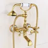 gold shower faucet set