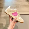 2021 Sapatos Femininos Clássicos Screener Mulher Suja Tênis Homem Casual Moda Couro com Cadarço Branco Masculino Design Sapato