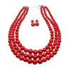 Donne imitazione perla perla perline perline vestito rosso bianco viola multistrato collane braccialetti collari collana catena a catena per perline nero Collana